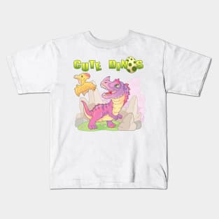 cartoon cute dinosaurs Kids T-Shirt